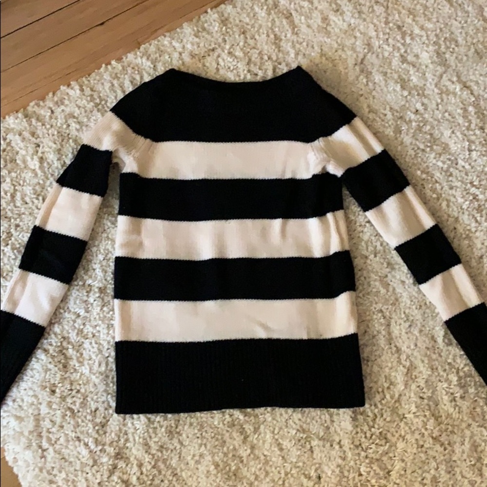J. Crew Black White Wool Knit Sweater Xxs jcrew